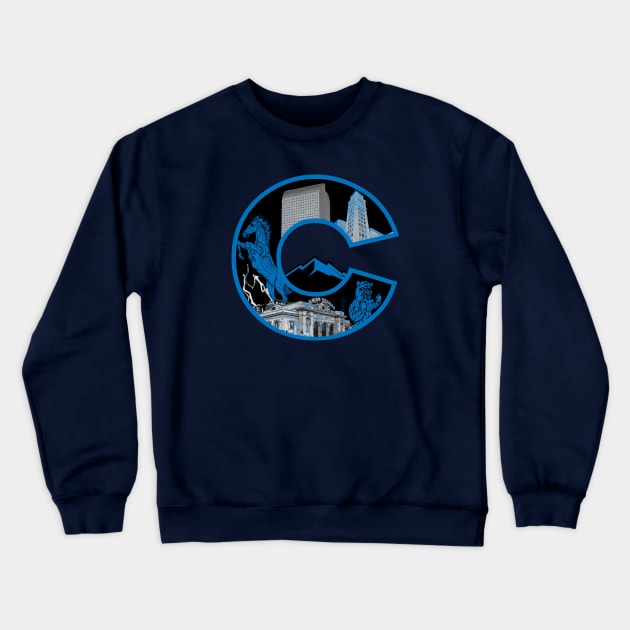 Colorado City Blue Crewneck Sweatshirt by Adotreid